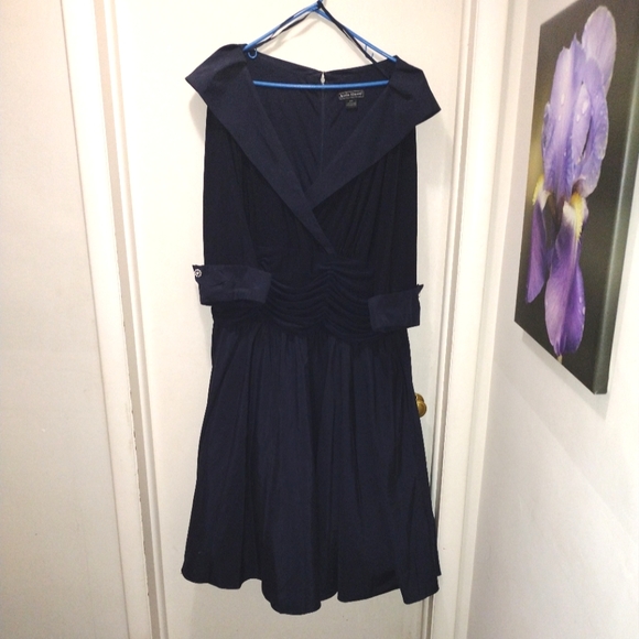 Jessica Howard Navy Blue Taffeta  Vintage Look Party Dress - Picture 1 of 7